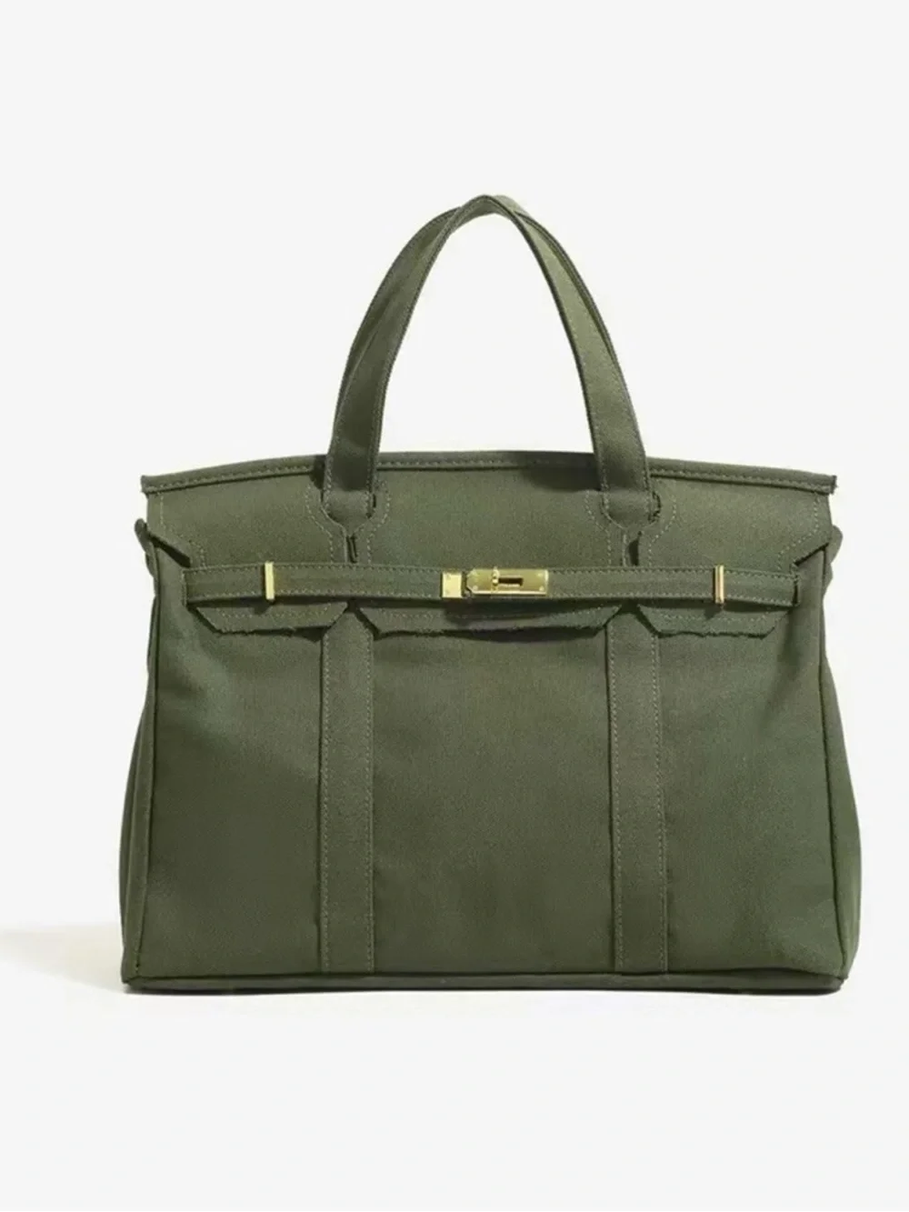 Boatkin Canvas Tote Bag in Army Green - Picture 1 of 5